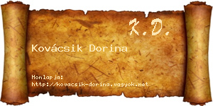 Kovácsik Dorina névjegykártya